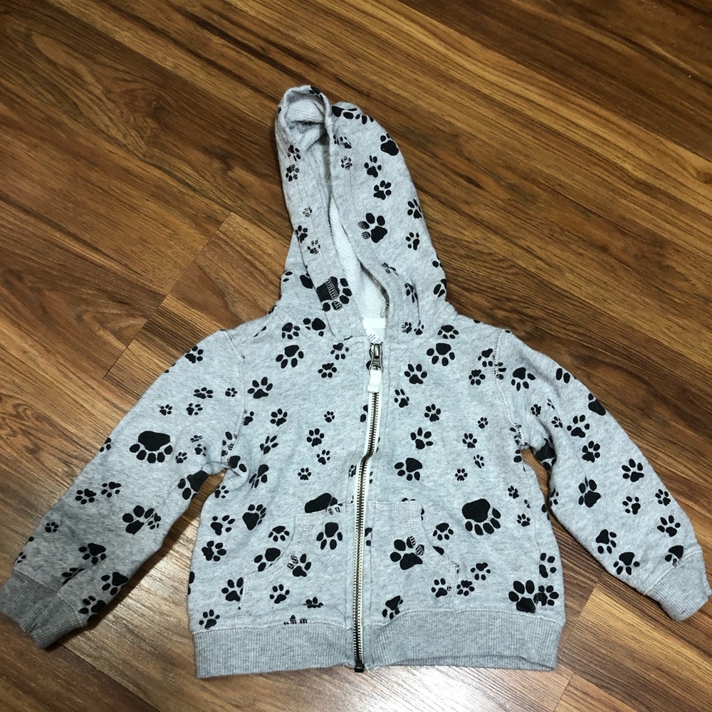 Carter’s Boys 24M paw print zip up sweatshirt